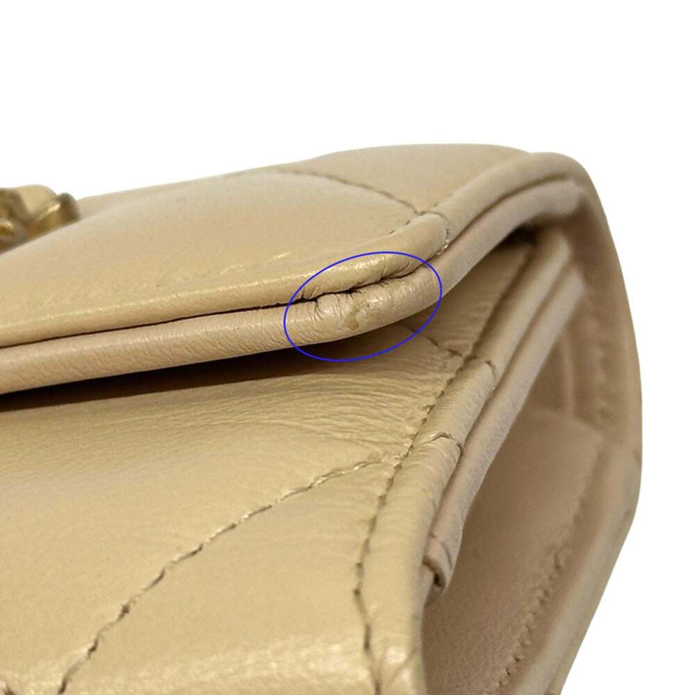 CHANEL Cream Lambskin Leather Logo Wallet - Picture 12 of 12